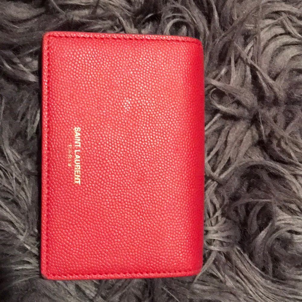 Authentic YSL key pouch in smooth leather